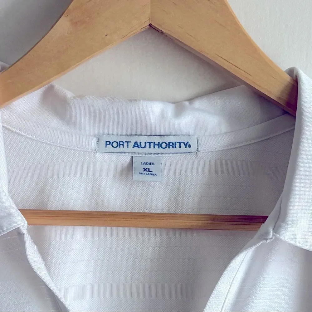 Port Authority White Pullover Open V-neck Top Size XL 8 0356 - Picture 2 of 5